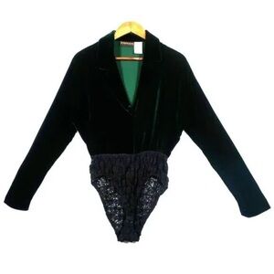 Donna Karan Black Velvet Bodysuit